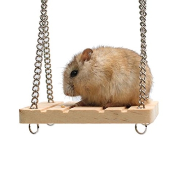Hrph Hamster Kaninchen Maus Chinchilla Holz hängende Haustier Hängematte Kleine Schaukel Spielzeug Käfig Zubehör - 