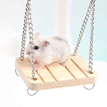 Hrph Hamster Kaninchen Maus Chinchilla Holz hängende Haustier Hängematte Kleine Schaukel Spielzeug Käfig Zubehör - 