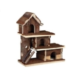 Trixie 61708 Natural Living Tammo Hamsterhaus Nagerhaus Holzhaus mit Tunnel, 25 x 30 x 12 cm -